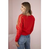 Kesi Women's sweatshirt with a sequin inscription red | shoptok.hr