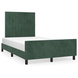  The Living Store Posteljni okvir z vzglavjem temno zelen 140x190 cm žamet - Posteljni Okvir Z Vzglavjem, (21488558) | Shoptok.si