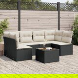 vidaXL 7-dijelni set vrtnih sofa od poliratana s jastucima crni | shoptok.hr