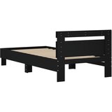  Okvir za krevet s uzglavljem crni 75x190 cm konstruirano drvo | shoptok.hr