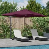 vidaXL nastavljivi senčnik - bordo rdeč bordo rdeč kovina in tkanina | Shoptok.si