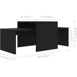 Set stolića za kavu crni 100 x 48 x 40 cm konstruirano drvo | Eponuda.ba