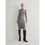 Reserved - Midi haljina od žerseja - tamnosivo | shoptok.hr