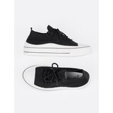 Shelvt Black slip-on sneakers with decorative lacing | Shoptok.si