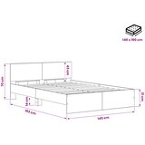  Okvir kreveta s uzglavljem s uzglavljem Staro drvo 140 x 190 cm | shoptok.hr