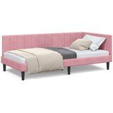 vidaXL Kotna postelja z vzglavjem Roza 100 x 200 cm Žamet | Shoptok.si