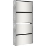 Maison Chic Omarica za obutev - Kopa za čevlje z ogledalom 4-nadstropna 63x17x134 cm, (21777426) Cene
