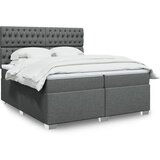  The Living Store Box spring postelja z vzmetnico temno siva 200x200 cm blago - Box Spring Postelja, (21458184) Cene