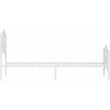 Metalni okvir kreveta s uzglavljem i podnožjem bijeli 100x200cm | Shoptok.si
