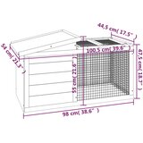  Kavez za zečeve boja kave 100,5x54x55 cm od masivne borovine | shoptok.hr