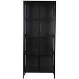White Label Črna kovinska vitrina 70x170x35 cm Rob – | Shoptok.si