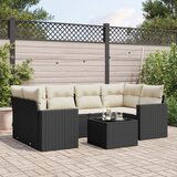 vidaXL 7-dijelni set vrtnih sofa od poliratana s jastucima crni | shoptok.hr