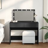 vidaXL Toaletna mizica z LED lučkami črna 100x40x120 cm | Shoptok.si