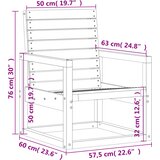  Vrtna stolica 57,5 x 63 x 76 cm od masivne borovine | shoptok.hr