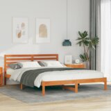  Krevetna konstrukcija s uzglavljem Voštano smeđa 160 x 210 cm | shoptok.hr