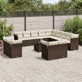 vidaXL 14 kosov Garden Sofa Set z blazinami Brown Poly Rattan Cene