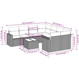  9-dijelni set vrtnih sofa od poliratana s jastucima sivi | shoptok.hr