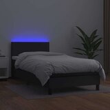  Box spring postelja z vzmetnico LED črn 90x190 cm umetno usnje, (20724786) | Shoptok.si