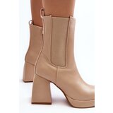 Boto Women's platform and heel ankle boots in beige Stelares | ePonuda.com