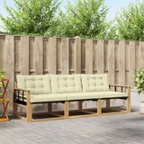  Set vanjskih sofa s jastukom 3 pcs Bijela i krem | Eponuda.com