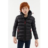 River Club Boy's Water and Windproof Thick Lined Black Hooded Coat Cene'.'