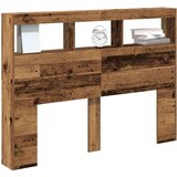 Ormarić za uzglavlje s LED svjetlima staro drvo 140x17x102 cm | shoptok.hr