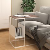 vidaXL Stranska mizica bela 55x36x59,5 cm inženirski les Cene
