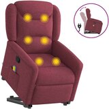 vidaXL Masažni naslonjač na podizanje od tkanine crvena boja vina | shoptok.hr
