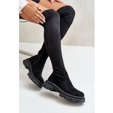 Boto Women's Over the Knee Eco Suede Boots Black Irithalla | shoptok.hr