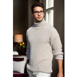 Dewberry 18701 Turtleneck Mens Knitwear-BEIGE | Shoptok.si