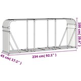  Držač za cjepanice svjetlosivi 234x45x100 cm pocinčani čelik | shoptok.hr