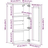 vidaXL Omarica za montažo na steno s polico Star les 55 x 29 x 100 cm | Shoptok.si