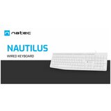 Natec NAUTILUS, Slim Multimedia Keyboard US, Spill Proof, USB, White | ePonuda.com