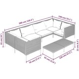  Vrtna sedežna garnitura 7-delna z blazinami PE ratan temno siva, (20972971) | Shoptok.si