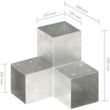 vidaXL spojnici za stupove u y-obliku 4 kom pocinčani metal 101x101 mm | shoptok.hr