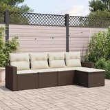  5-dijelni set vrtnih sofa s jastucima poliratan smeđi | shoptok.hr