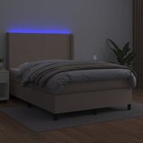 Krevet box spring madrac LED cappuccino 140x200cm umjetna koža | Eponuda.ba