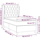 Box spring krevet s madracem crni 80 x 200 cm od tkanine | shoptok.hr