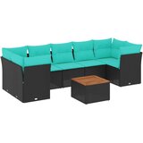  Vrtna sedežna garnitura 8-delna z blazinami črn poli ratan, (21093378) | Shoptok.si
