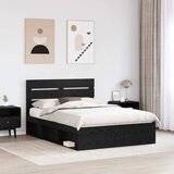  Krevetna konstrukcija Crna 140 x 200 cm Čvrsto borovo drvo | shoptok.hr