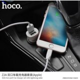 Hoco avtopolnilec Z2A 2,4 A s kablom 1m Lightning - bel | Shoptok.si