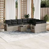 vidaXL 10-dijelni set vrtnih sofa poliratan s jastucima svijetlosivi | shoptok.hr