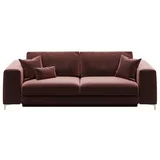devichy tamnoružičasti baršunasti kauč na razvlačenje Rothe, 256 cm