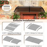 Vrt Nadstrešnica za ulazna vrata 199 x 99 cm, aluminijski krov, pentagonalni luk, nadstrešnica za ulazna vrata, boja kave | shoptok.hr