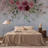  Foto tapeta - Summer bloom - plant motif with flowers and leaves in pink tones 200x140 | shoptok.hr