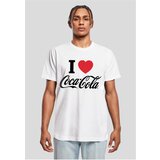 Merchcode Men's T-shirt I Love Coca Cola white Cene