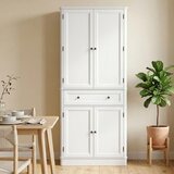  Kuhinjski ormarić s 4 vrata ladicom i podesivim policama za kuhinju 80 x 39 5 x 186 4 cm Bijeli | shoptok.hr