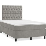 Box spring krevet s madracem svjetlosivi 120x200 cm baršunasti | shoptok.hr