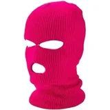 Balaklava - pletena maska z 3 odprtinami (temno roza)