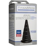 Titanmen Doc Johnson TitanMen Anal Stretcher - stožasti analni rastezač plug (crni) - 15 cm | shoptok.hr